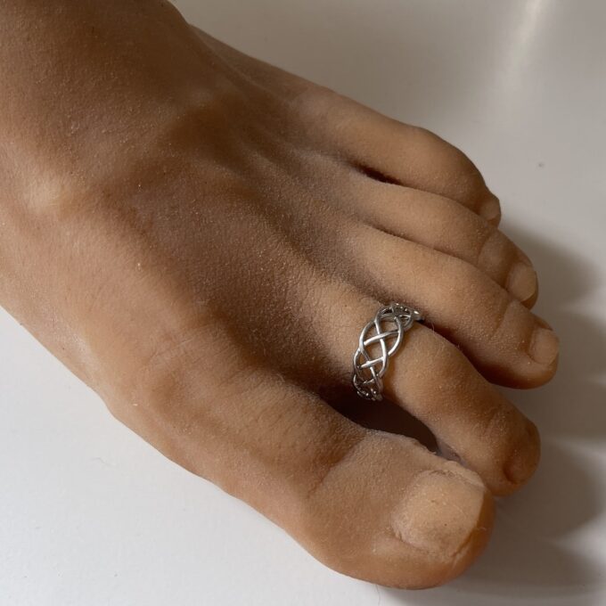 N8100c Bague de pied homme réglable acier inoxydable tressé - Bijoux Bagues Hommes en ligne Ninanina