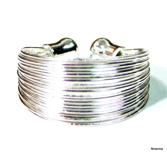 N833ter bague multirangs plaqué argent