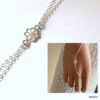 N8366a Bracelet bague argent 925 femme - Chaine de main fleur - Bijoux de mains en ligne Ninanina
