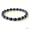 N8486 Bracelet Perle Bleu Homme En Lapis Lazuli Et Rondelles Argentées - Bijoux Bracelets hommes en ligne Ninanina