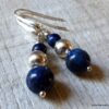 N862 Boucles d’oreilles Lapis lazuli perles Argent massif - Bijoux boucles d oreilles en ligne Ninanina