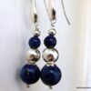 N862d Boucles d’oreilles Lapis lazuli perles Argent massif - Bijoux boucles d oreilles en ligne Ninanina
