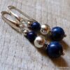N862e Boucles d’oreilles Lapis lazuli perles Argent massif - Bijoux boucles d oreilles en ligne Ninanina