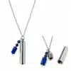 N8639C Bijou funéraire Pendentif Acier Inoxydable et Lapis Lazuli bleu naturel - Bijoux Colliers funéraires en ligne Ninanina