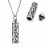 N8646-4730b Collier Pendentif urne funéraire Acier Inoxydable Argenté - Collier artisanal - Bijoux colliers funéraires en ligne Ninanina