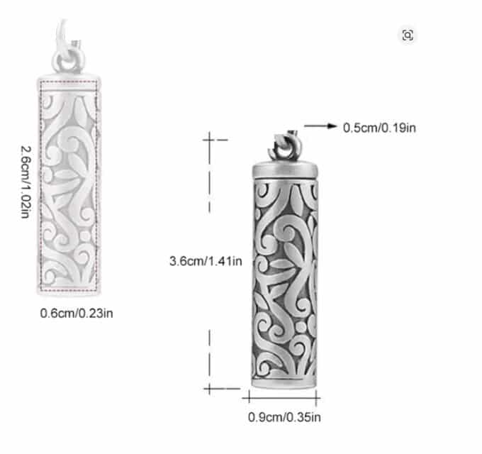 N8647-4943b Pendentif urne funéraire Acier Inoxydable Argenté - Bijoux pendentifs funéraires en ligne Ninanina