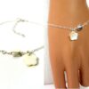 N887ter bracelet argent massif fleur nacre