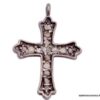 N6507 Pendentif croix femme diamant argent 925 oxydé - Bijoux Pendentifs en ligne Ninanina-001