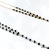 N6514h Chapelet argent massif femme pierres noires - Bijoux Colliers en ligne Ninanina