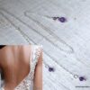 N6518p collier de dos mariage argent et pierres violettes en améthyste naturelle - Bijoux Colliers en ligne Ninanina