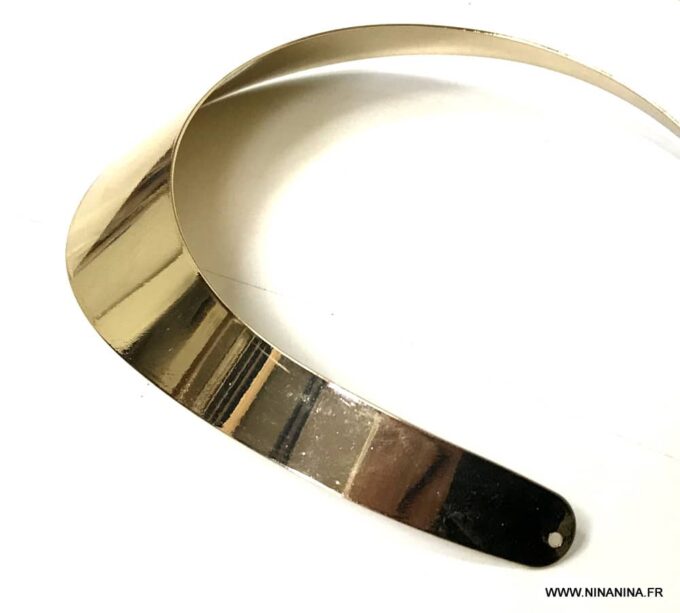N6054 Collier ras de cou doré et large pour femme - torque - Bijoux Colliers en ligne Ninanina