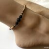 N6408i Bracelet de cheville homme ethnique pierre naturelle et pierre de lave - Bijoux Bracelets en ligne Ninanina