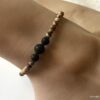 N6408m Bracelet de cheville homme ethnique pierre naturelle et pierre de lave - Bijoux Bracelets en ligne Ninanina