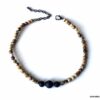 N6408o Bracelet de cheville homme ethnique pierre naturelle et pierre de lave - Bijoux Bracelets en ligne Ninanina