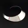 N6450 Collier Torque large métal argenté - Bijoux Colliers en ligne Ninanina