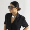 N6450a Collier ras de cou argenté et large pour femme - Bijoux Colliers en ligne Ninanina