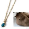 N6468a Chaine cheville plaqué or pendentif topaze bleue femme - Bijoux de pieds en ligne Ninanina