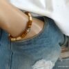 N6531c Bracelet homme ethnique perles bois et Acier inoxydable - Bijoux Bracelets en ligne Ninanina