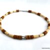 N6532b Collier homme bois perles Acier inoxydable - Bijoux Colliers en ligne Ninanina