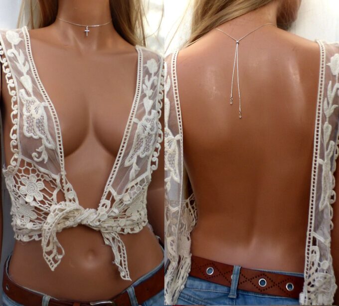 N6534b Collier croix femme argent coulissant maille serpentine - Bijoux Colliers en ligne NInanina