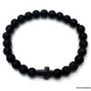 N6536g Bracelet croix Swarovski homme perles onyx noir - Bijoux Bracelets en ligne Ninanina