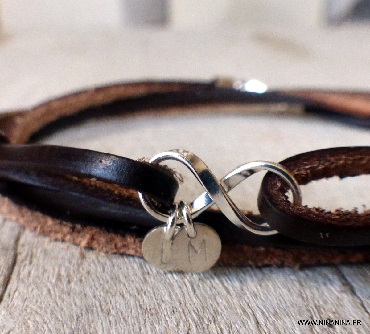 Bracelets En Cuir Symbole Infini - Lot De 4, Deux Tons Marron, Taille Réglable Avec Fermoir Mousqueton - 2