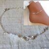 N6551a Chaine cheville swarovski perles blanches symbole infini argent - Bijoux Chaines en ligne Ninanina