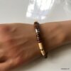 N6531a Bracelet homme ethnique perles bois et Acier inoxydable - Bijoux Bracelets en ligne Ninanina