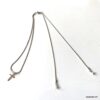 N6534a Collier croix femme argent coulissant maille serpentine - Bijoux Colliers femmes en ligne NInanina