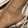 N6552f Bracelet de cheville swarovski symbole infinity argent 925 massif - Bijoux de pied en ligne Ninanina