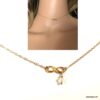N6555f collier swarovski infini argent 925 plaqué or - Bijoux Colliers en ligne Ninanina