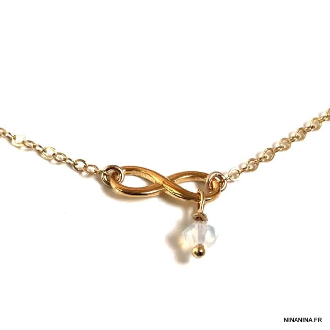 N6555i collier swarovski infini argent 925 plaqué or - Bijoux Colliers en ligne Ninanina