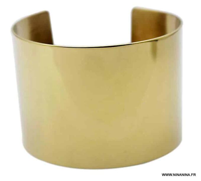 N6206c Bracelet acier doré femme manchette or - Bijoux Bracelets en ligne Ninanina