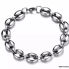 N6556 Bracelet graine de café homme acier inoxydable argenté - Bijoux Bracelets en ligne Ninanina
