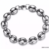 N6556bis Bracelet graine de café homme acier inoxydable argenté - Bijoux Bracelets en ligne Ninanina