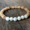 N6558e bracelet pierre de lune homme et rondelles coco - Bijoux Bracelets en ligne Ninanina