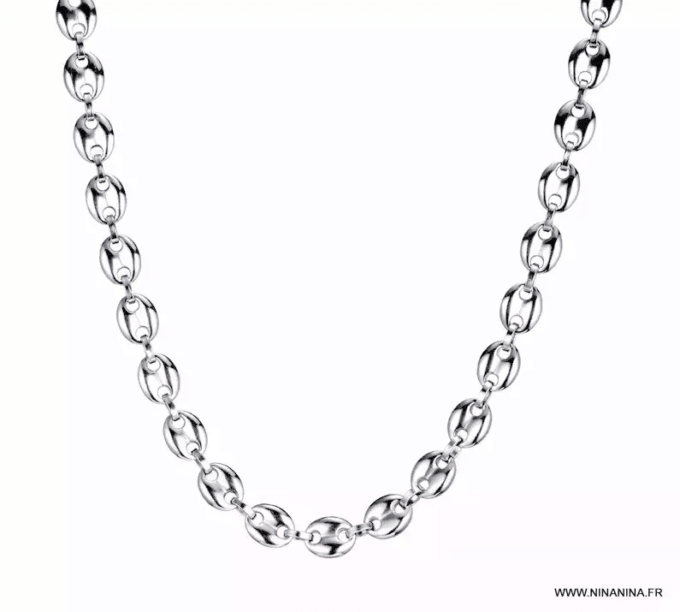 Bracelet Fantaisie Maille En Acier Inoxydable - Style Grain De Café Argenté - Neuf Avec étiquettes