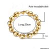 N6568a bracelet maille grain de café acier inoxydable doré - Bijoux bracelets en ligne Ninanina