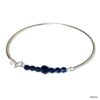 N6563b Bracelet jonc swarovski fin argent 925 et perles à facettes en cristal bleu nuit - Bijoux bracelets joncs en ligne Ninanina