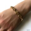 N6568c Bracelet maille grain de café homme acier inoxydable doré - Bijoux bracelets en ligne Ninanina