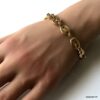 N6568e Bracelet maille grain de café homme acier inoxydable doré - Bijoux bracelets en ligne Ninanina