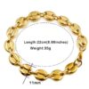N6572e Bracelet grain de café gros maillon doré pour homme - Bijoux Bracelets hommes en ligne Ninanina