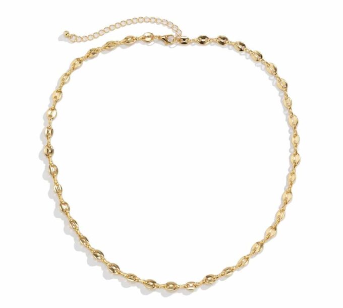 N6578a Chaine grain de café femme Acier chirurgical doré -collier or - Bijoux Colliers en ligne Ninanina