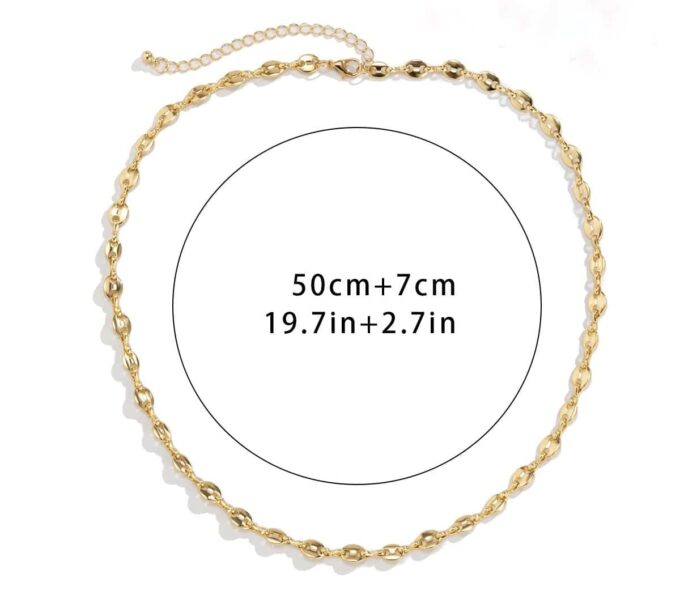 N6578e Chaine grain de café femme Acier chirurgical doré -collier or - Bijoux Colliers en ligne Ninanina
