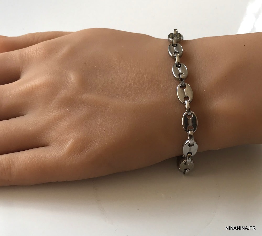 Bracelet grain de cafe or plaqué pour homme - Ninanina