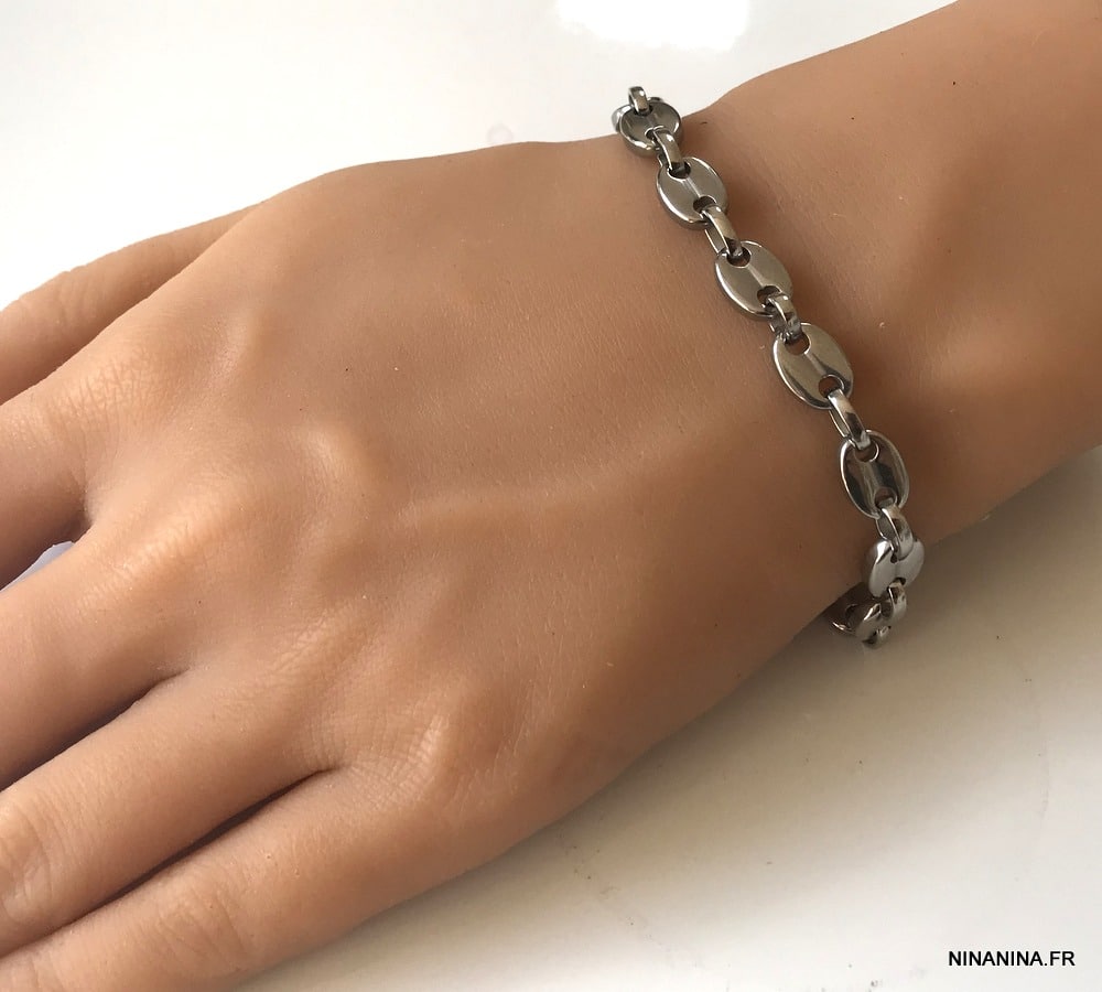 Bracelet grain de cafe or plaqué pour homme - Ninanina