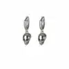 N8604a Boucle d'oreille tete de mort argent 925 - Creole Homme Pendentif skull Artisanale - Bijoux Boucles d'oreilles hommes en ligne Ninanina