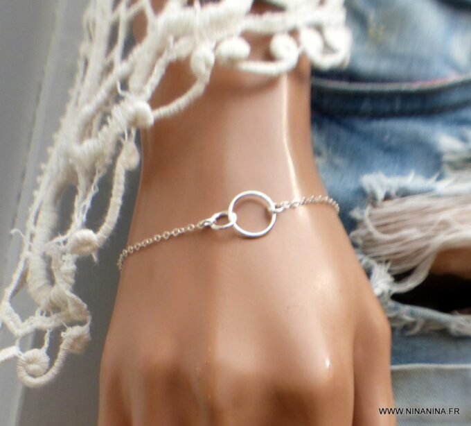 N4306 Bracelet mère fille en argent 925 massif - Bijoux Bracelets en ligne Ninanina