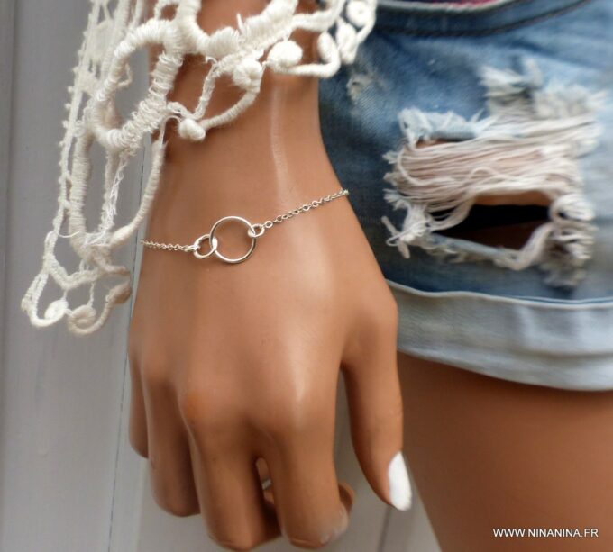 N4306a Bracelet mère fille en argent 925 massif - Bijoux Bracelets en ligne Ninanina