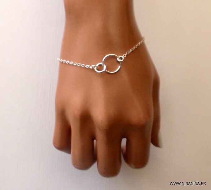 N4306d Bracelet mère fille en argent 925 massif - Bijoux Bracelets en ligne Ninanina